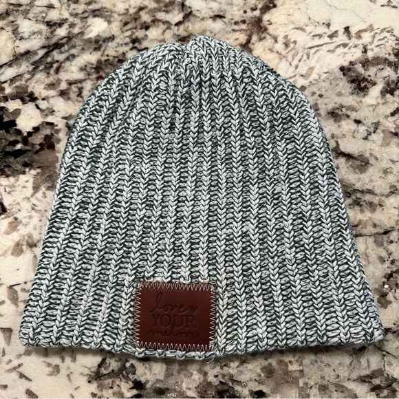 Love Your Melon Accessories - Love Your Melon Hunter Green/White Knit Beanie